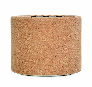 Logo trade promotional giveaways image of: Round cork wireless speaker