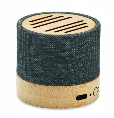 Logo trade promotional gifts picture of: Bamboo RPET wireless speaker