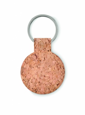 Logo trade corporate gifts image of: Round cork key ring Mikkeli