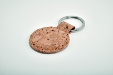 Logo trade promotional items image of: Round cork key ring Mikkeli