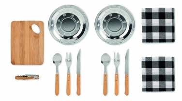 Logo trade promotional merchandise image of: Picnic 2 person set in pouch