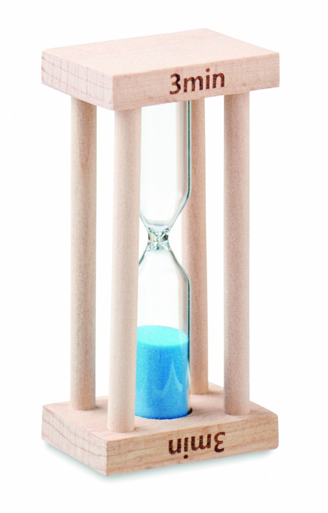 Logo trade promotional items picture of: Wooden sand timer 3 minutes