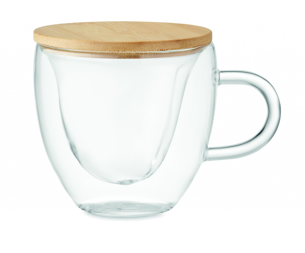 Logo trade promotional giveaways image of: Double wall borosilicate glass