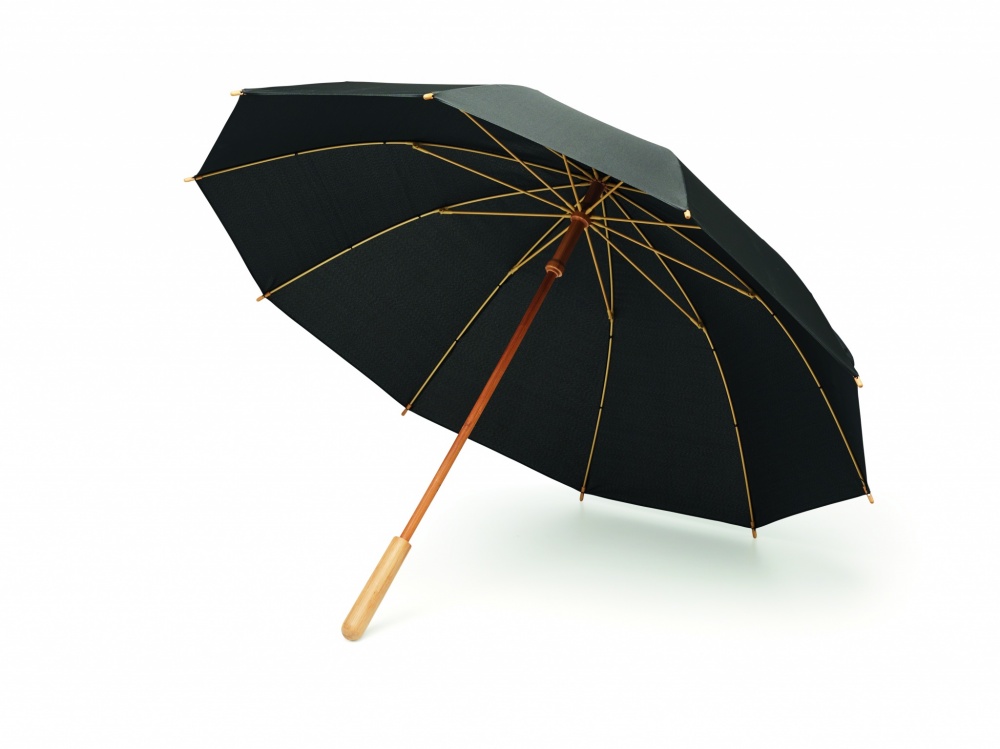 Logo trade business gift photo of: 23,5 inch RPET/bamboo umbrella
