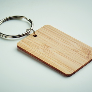 Logotrade advertising product picture of: Rectangular bamboo key ring Riihimäki