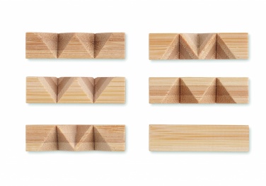 Logo trade promotional giveaways image of: Bamboo brain teaser star shape