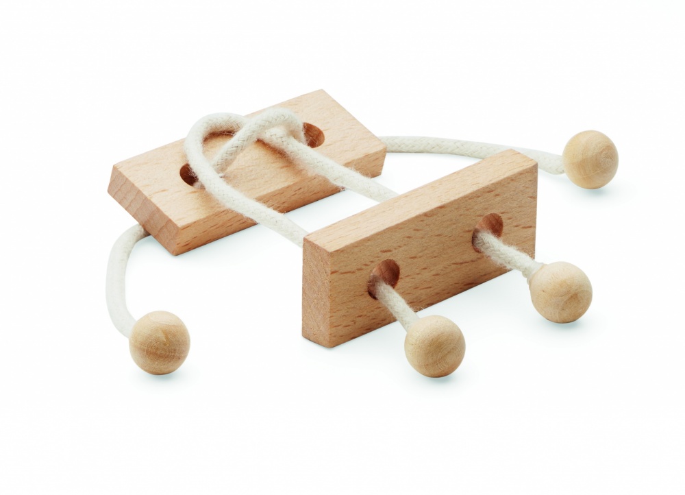 Logo trade corporate gifts image of: Wooden brain teaser rectangle