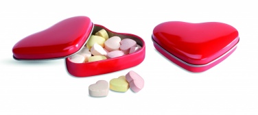 Logotrade promotional giveaway picture of: Heart tin box with candies