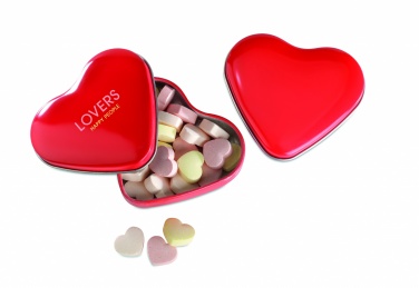Logotrade promotional product image of: Heart tin box with candies