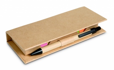 Logo trade promotional giveaways image of: Sticky memo set recycked w/pen