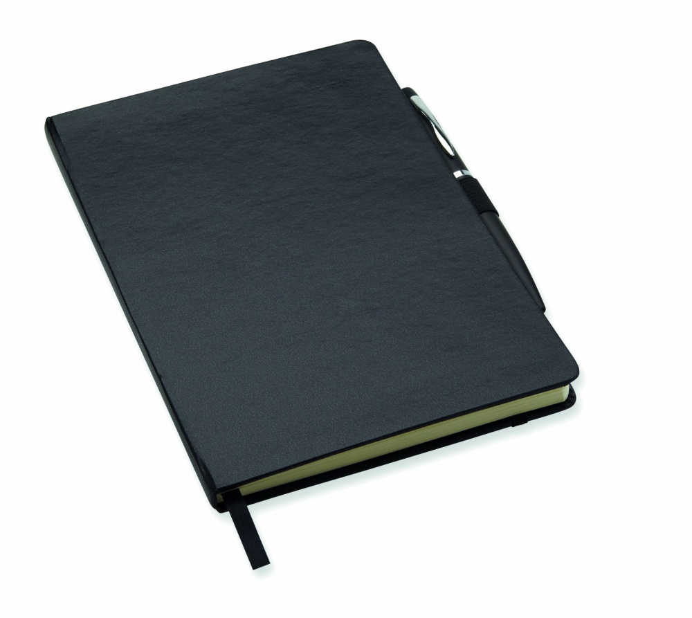 Logo trade promotional merchandise photo of: A5 notebook with pen 72 lined