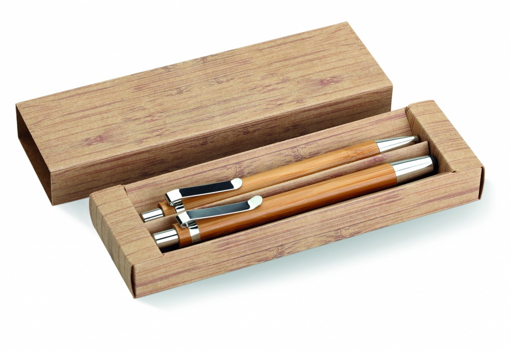 Logotrade promotional giveaways photo of: Bamboo pen and pencil set