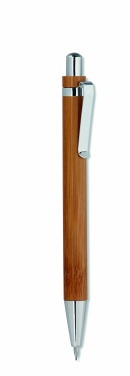 Logo trade promotional items image of: Bamboo pen and pencil set
