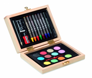 Logo trade business gift photo of: Painting set in wooden box