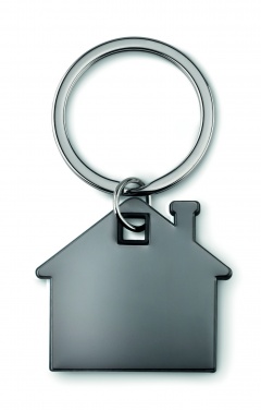 Logo trade corporate gifts image of: House shape plastic key ring Rezekne
