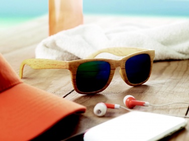Logo trade promotional gift photo of: Wooden look sunglasses MAARDU