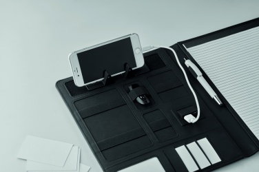 Logo trade promotional giveaways image of: A4 folder with power bank