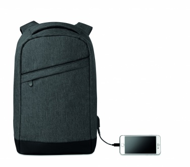 Logo trade promotional items image of: 2 tone backpack incl USB plug