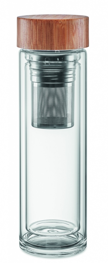 Logotrade promotional merchandise photo of: Double wall glass bottle 400ml München