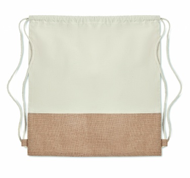 Logo trade business gifts image of: Drawstring bag w/ jute details