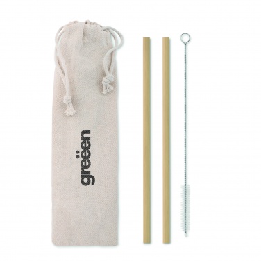 Logo trade promotional giveaways image of: Bamboo Straw w/brush in pouch