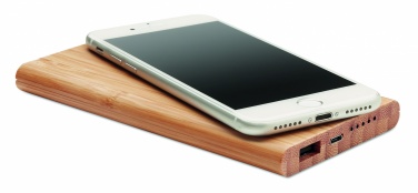 Logotrade corporate gift picture of: Wireless power bank in bamboo 6000mAh ARENA