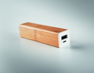 Logo trade advertising products image of: Power bank bamboo 2200 mAh POWERBAM