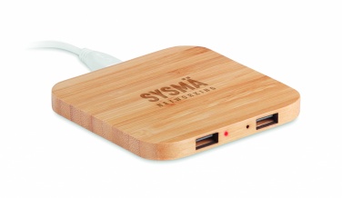 Logotrade corporate gift picture of: Bamboo wireless charge pad 5W