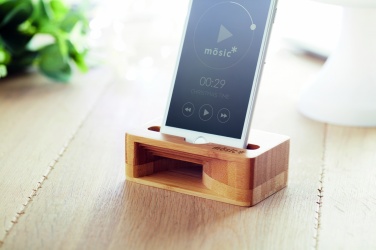 Logotrade corporate gift picture of: Bamboo phone stand-amplifier CARACOL
