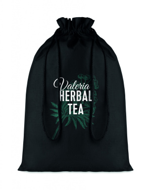 Logo trade advertising product photo of: Large Cotton draw cord bag black