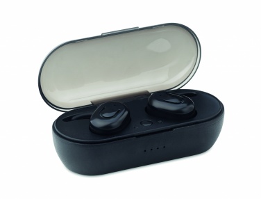 Logo trade business gifts image of: TWS earbuds with charging box