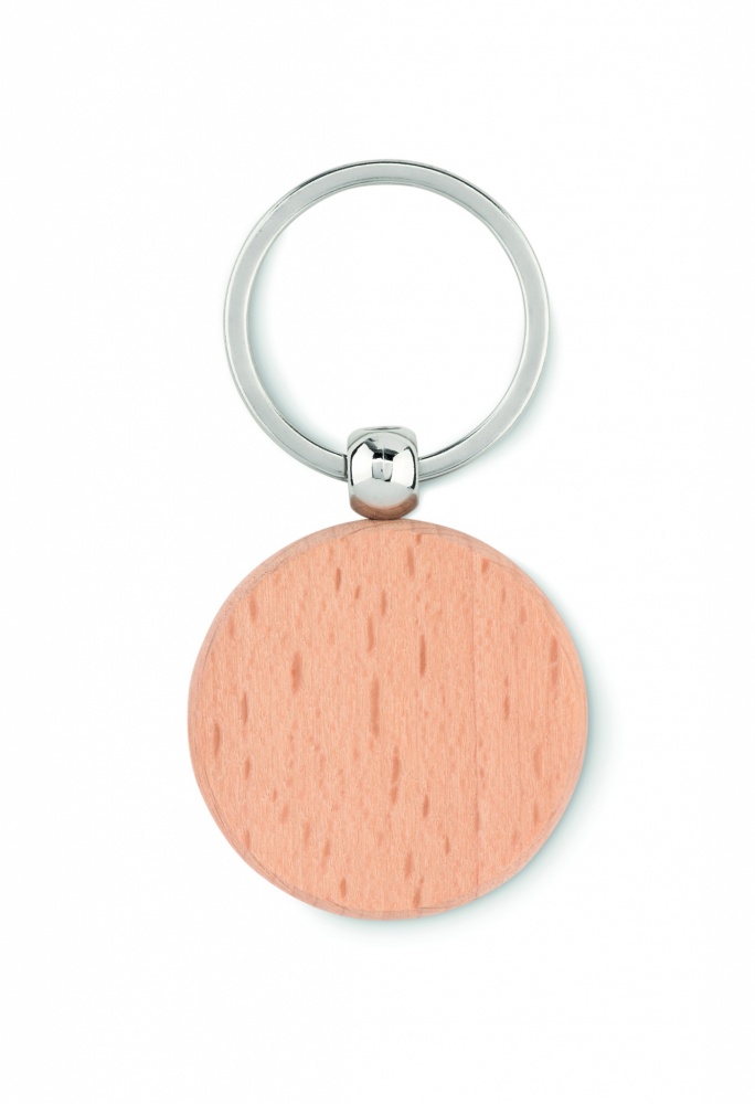 Logo trade promotional gift photo of: Round wooden key ring Saldus