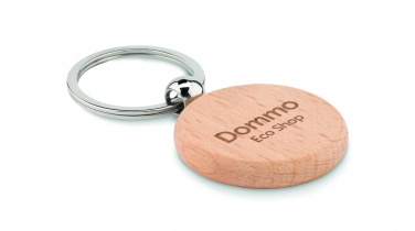 Logo trade promotional gift photo of: Round wooden key ring Saldus