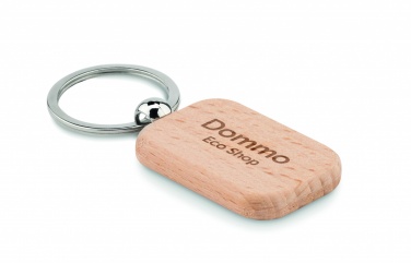 Logotrade promotional product picture of: Rectangular wooden key ring Bauska