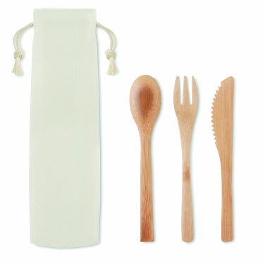 Logo trade business gift photo of: Bamboo cutlery set
