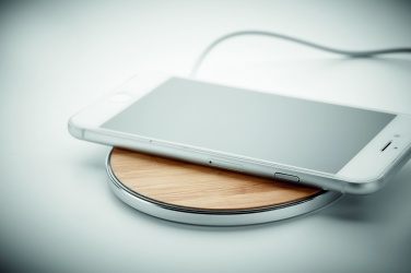 Logo trade corporate gift photo of: Bamboo wireless charger 10W DESPAD