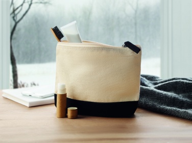 Logo trade promotional giveaway photo of: Bicolour cotton cosmetic bag