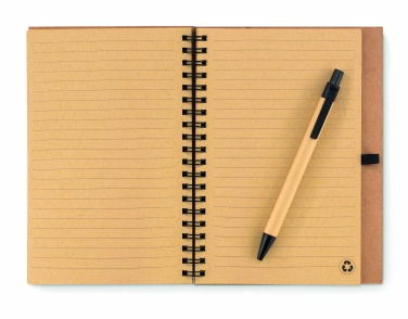 Logo trade promotional merchandise photo of: Cork notebook with pen