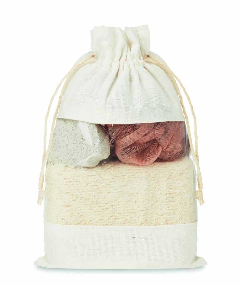 Logotrade corporate gift image of: Bath set in cotton pouch