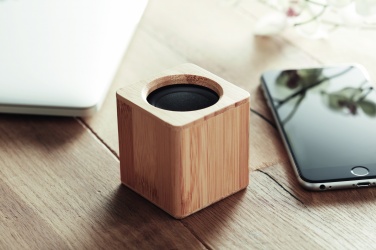 Logo trade promotional item photo of: Bamboo wireless speaker