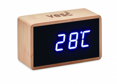 Logotrade business gifts photo of: LED alarm clock bamboo casing Düsseldorf