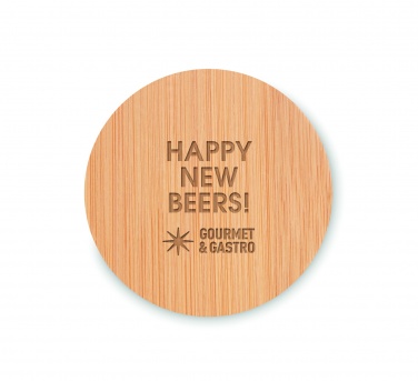 Logo trade business gift photo of: Bamboo bottle opener/ coaster DAKAI