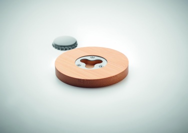 Logotrade promotional product image of: Bamboo bottle opener/ coaster DAKAI