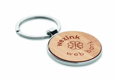 Logotrade promotional merchandise image of: Round key ring metal bamboo Dobele