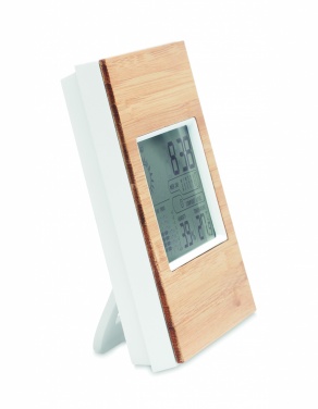 Logotrade advertising product image of: Weather station bamboo front TURKU