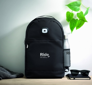 Logo trade business gifts image of: Backpack in RPET & COB light