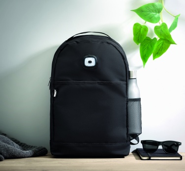 Logotrade promotional item picture of: Backpack in RPET & COB light