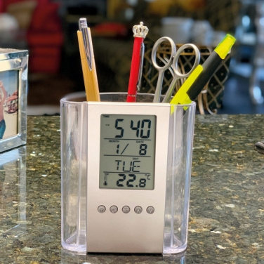 Logo trade business gifts image of: Acrylic desk pen holder MADRID