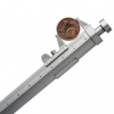 Logo trade promotional items image of: Plastic ballpen with sliding calliper PRESCOT