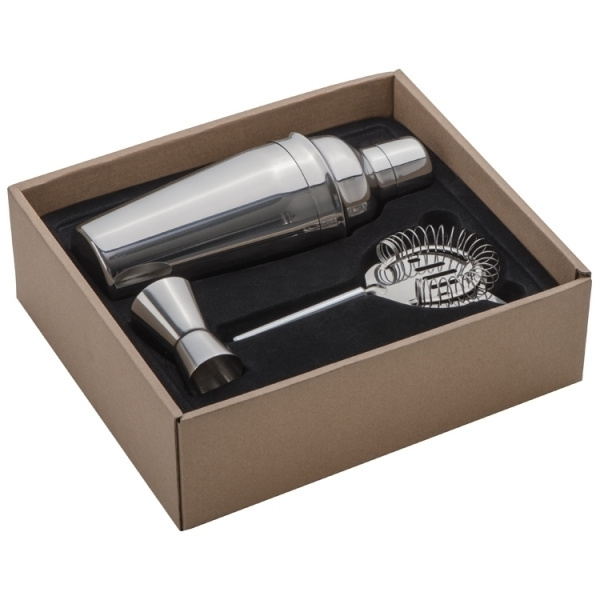 Logo trade corporate gift photo of: Metal cocktail set, 3-piece MESSINA